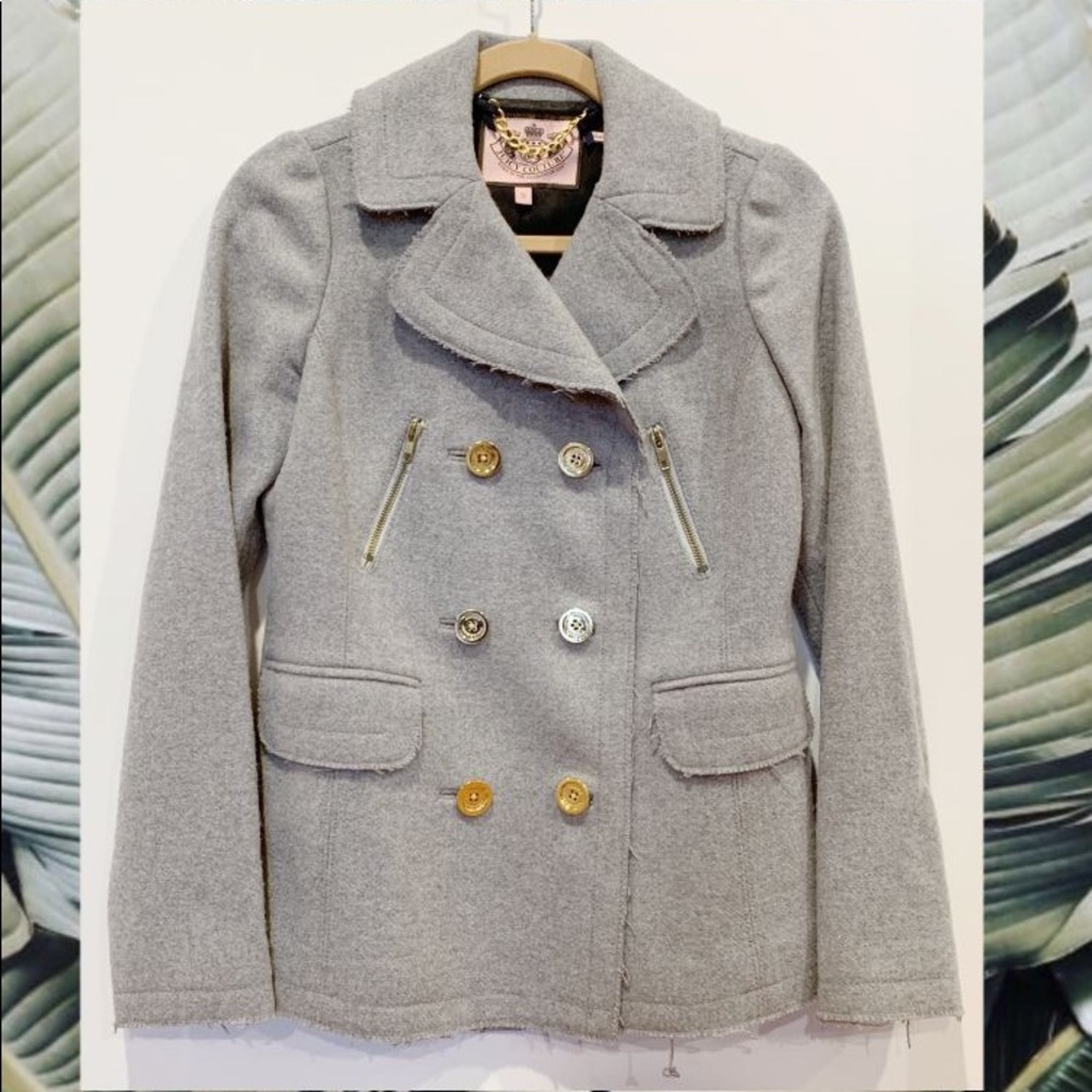 💕Juicy Couture Double Breasted Raw Edge Coat ⭐️
